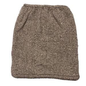 70s brown wool herringbone skirt